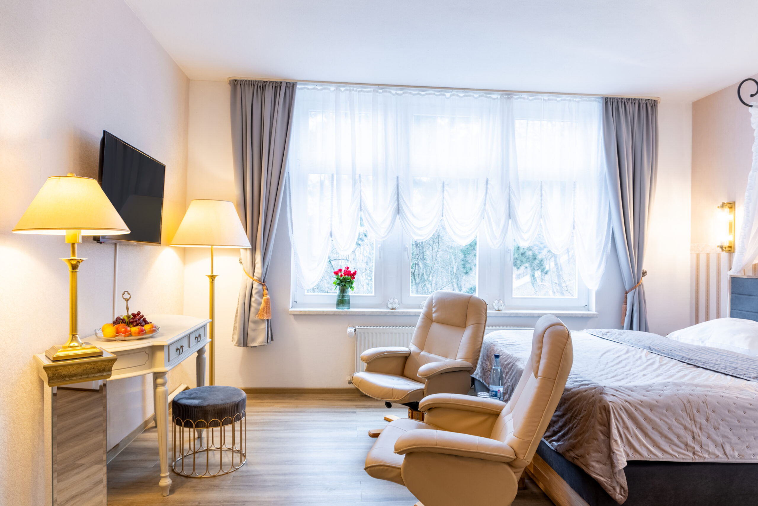 Suite Schlossberg Hotel Wernigerode - Schlafbereich mit Doppelbett 180x200 cm